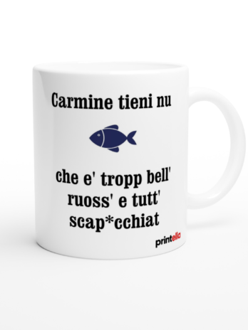 Carmine // 11oz Ceramic Mug Ceramic White